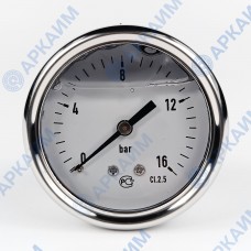 Манометр виброустойчивый YN63Z 0/16 на 16 бар, ⌀ 63 мм, G 1/4" осевой, глицериновый Манометр виброустойчивый YN63Z 0/16 на 16 бар, ⌀ 63 мм, G 1/4" осевой, глицериновый