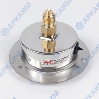 Манометр виброустойчивый YN63Z 0/160 на 160 бар, ⌀ 63 мм, G 1/4" фланцевый, глицериновый