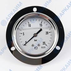 Манометр виброустойчивый YN63Z 0/25 на 25 бар, ⌀ 63 мм, G 1/4" фланцевый, глицериновый Манометр виброустойчивый YN63Z 0/25 на 25 бар, ⌀ 63 мм, G 1/4" фланцевый, глицериновый