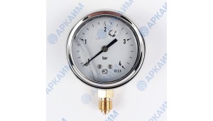 Манометр виброустойчивый YN63Z 0/4  на 4 бар, ⌀ 63 мм, G 1/4" радиальный, глицериновый