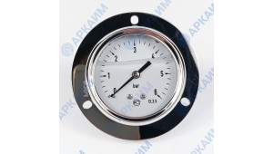 Манометр виброустойчивый YN63Z 0/6 на 6 бар, ⌀ 63 мм, G 1/4" фланцевый, глицериновый