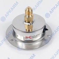 Манометр виброустойчивый YN63Z 0/60 на 60 бар, ⌀ 63 мм, G 1/4" фланцевый, глицериновый
