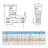 Дроссель с обратным клапаном STU-G1/2 (VRFU LА-G12) Дроссель с обратным клапаном STU-G1/2 (VRFU LА-G12)
