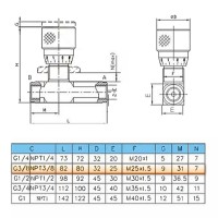 Дроссель с обратным клапаном STU-G3/8'' (VRFU  LА-G10) Китай