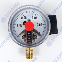 Вакуумметр электроконтактный PG-EC-02, от -0,1 до 0 МПа, ⌀ 100мм, М20*1,5, радиальный