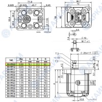 Гидронасос Vivoil X1P1601FBBA (XV-1P/0.9) 1 гр, 0.91 см3, до 5.4 л/мин, 3/8" BSPP, левое вращение