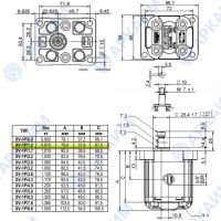 Гидронасос Vivoil X1P1701FBBA (XV-1P/1.2) 1 гр, 1.17 см3, до 7.2 л/мин, 3/8" BSPP, левое вращение