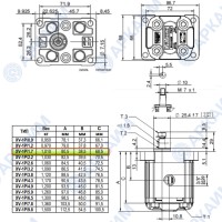 Гидронасос Vivoil X1P1801FBBA (XV-1P/1.7) 1 гр, 1.56 см3, до 10.2 л/мин, 3/8" BSPP6, левое вращение