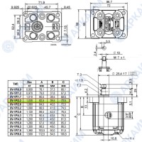 Гидронасос Vivoil X1P2001FBBA (XV-1P/2,2) 1 гр, 2,08 см3, до 13.2 л/мин, 3/8" BSPP, левое вращение