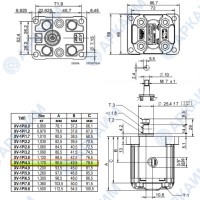 Гидронасос Vivoil X1P2701FBBA (XV-1P/4,3) 1 гр, 4,16 см3, до 25,8 л/мин, 3/8" BSPP, левое вращение