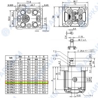 Гидронасос Vivoil X1P2901FBBA (XV-1P/4,9) 1 гр, 4,94 см3, до 29,4 л/мин, 3/8" BSPP, левое вращение