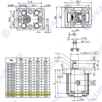 Гидронасос Vivoil X1P3401FBBA (XV-1P/7,8) 1 гр, 7,54 см3, до 39 л/мин, 3/8" BSPP, левое вращение