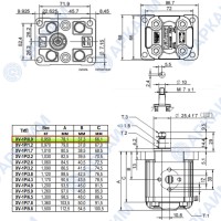 Гидронасос Vivoil X1P1601FIIA (XV-1P/0.9) 1 гр, 0.91 см3, до 5.4 л/мин, Ø12 M6, левое вращение
