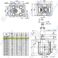 Гидронасос Vivoil X1P1702FIIA (XV-1P/1.2) 1 гр, 1.17 см3, до 7.2 л/мин, Ø12 M6, правое вращение