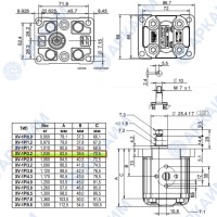 Гидронасос Vivoil X1P2001FIIA (XV-1P/2,2) 1 гр, 2,08 см3, до 13.2 л/мин, Ø12 M6, левое вращение