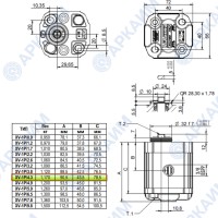 Гидронасос Vivoil X1P2742DBBA (XV-1P/4,3) 1 гр, 4,16 см3, до 25,8 л/мин, 3/8" BSPP, правое вращение