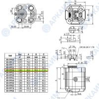 Гидронасос Vivoil X1P2132DBBA (XV-1P/2,6) 1 гр, 2,6 см3, до 15,6 л/мин, 3/8" BSPP, правое вращение