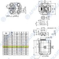 Гидронасос Vivoil X1P2731DBBA (XV-1P/4,3) 1 гр, 4,16 см3, до 25,8 л/мин, 3/8" BSPP, левое вращение