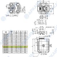 Гидронасос Vivoil X1P2931DBBA (XV-1P/4,9) 1 гр, 4,94 см3, до 29,4 л/мин, 3/8" BSPP, левое вращение