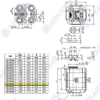Гидронасос Vivoil X1P3131DBBA (XV-1P/5,9) 1 гр, 5,85 см3, до 29,5 л/мин, 3/8" BSPP, левое вращение