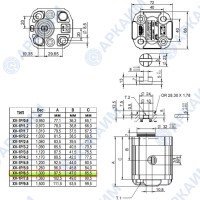 Гидронасос Vivoil X1P3231DBBA (XV-1P/6,5) 1 гр, 6,50 см3, до 32,5 л/мин, 3/8" BSPP, левое вращение