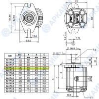 Гидронасос Vivoil X1P2061BBBA (XV-1P/2,2) 1 гр, 2,08 см3, до 13.2 л/мин, 3/8" BSPP, правое вращение