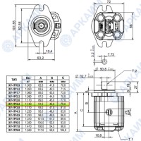 Гидронасос Vivoil X1P2361BBBA (XV-1P/3,2) 1 гр, 3,12 см3, до 19,2 л/мин, 3/8" BSPP, левое вращение
