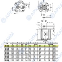 Гидронасос Vivoil X2P4121FSRA (XV-2P/0.4) 2 гр, 4.2 см3, до 14 л/мин, Ø17,4, M6, левое вращение