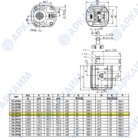 Гидронасос Vivoil X2P4921FSRA (XV-2P/14) 2 гр, 14.40 см3, до 49 л/мин, Ø17,4, M6, левое вращение