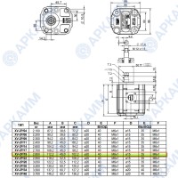 Гидронасос Vivoil X2P5321FSRA (XV-2P/19) 2 гр, 19.20 см3, до 57 л/мин, Ø17,4, M6, левое вращение