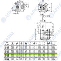 Гидронасос Vivoil X2P5521FSRA (XV-2P/22) 2 гр, 22.80 см3, до 66 л/мин, Ø17,4, M6, левое вращение