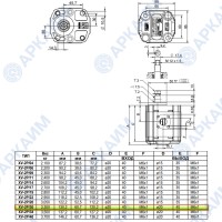 Гидронасос Vivoil X2P5922FSSA (XV-2P/30) 2 гр, 30 см3, до 75 л/мин, Ø17,4, M8, правое вращение