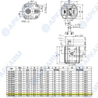 Гидронасос Vivoil X2P6121FSSA (XV-2P/30) 2 гр, 30 см3, до 75 л/мин, Ø17,4, M8, левое вращение