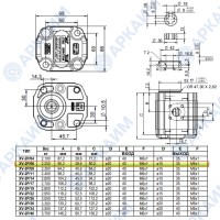 Гидронасос Vivoil X2P4331CSRA (XV-2P/0.6) 2 гр, 6 см3, до 21 л/мин, Ø15, M6, левое вращение