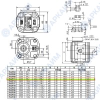 Гидронасос Vivoil X2P4731CSRA (XV-2P/11) 2 гр, 10.80 см3, до 38.5 л/мин, Ø15, M6, левое вращение