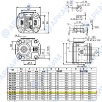Гидронасос Vivoil X2P5731CSRA (XV-2P/26) 2 гр, 26.20 см3, до 78 л/мин, Ø15, M6, левое вращение